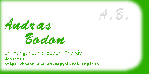 andras bodon business card