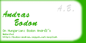 andras bodon business card